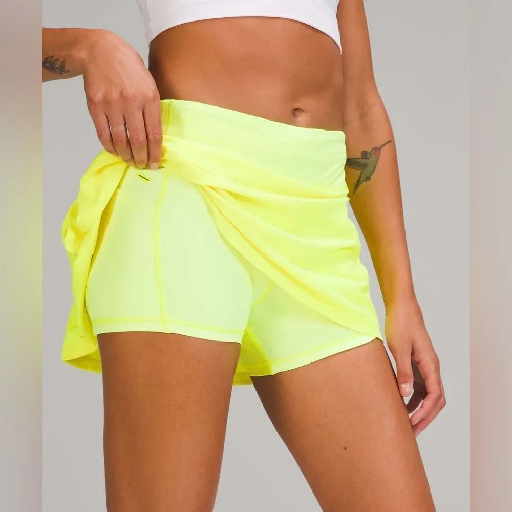 New Lululemon Pace Rival Mid-Rise Skirt Highlight Yellow Size 8